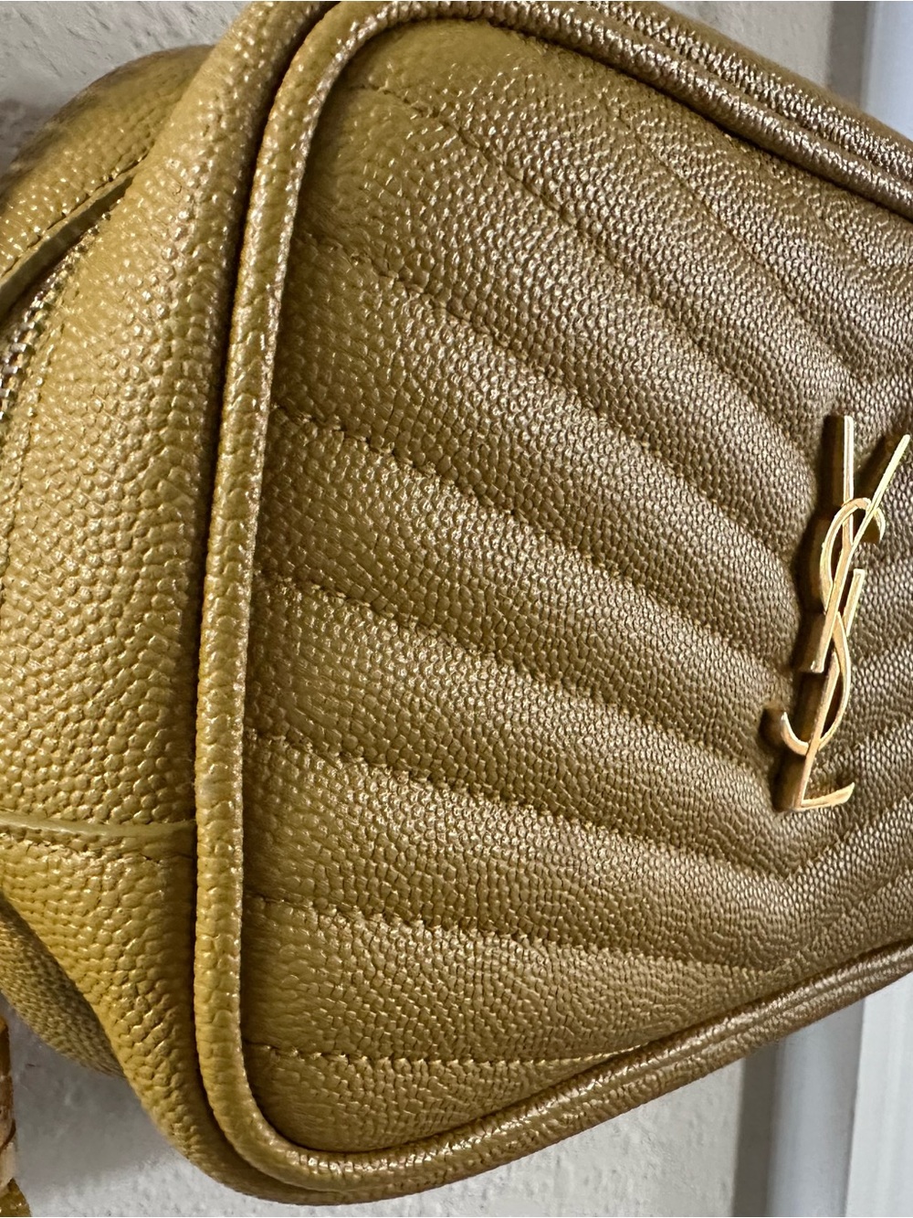 Saint Laurent Yellow Quilted Lou Camera Crossbody with Tassel - Picture 9 of 16